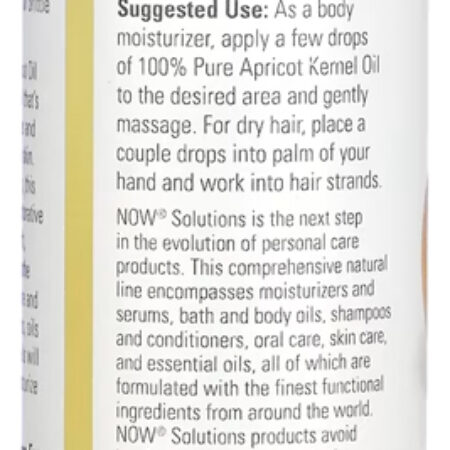 Óleo De Damasco Now Foods 100% Puro 118ml Importado - Imagem 3