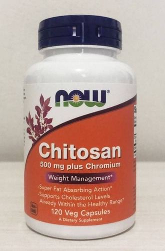 Chitosan 500mg (quitosana) 120 Caps Com Cromo - Now Foods