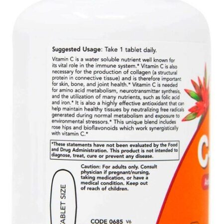 Vitamina C 1000mg E Rosa Mosqueta Now Foods 100tabls - Imagem 2