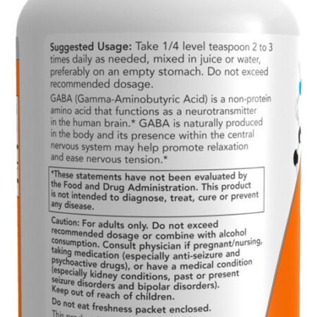 Gaba Pó Puro 170g Produto Importado 2un Now Foods - Imagem 4