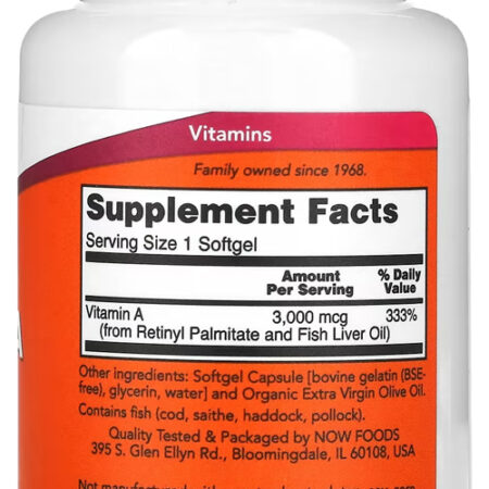 Now Foods Vitamina A 10.000ui 100cap Distribuidor Autorizado - Imagem 2