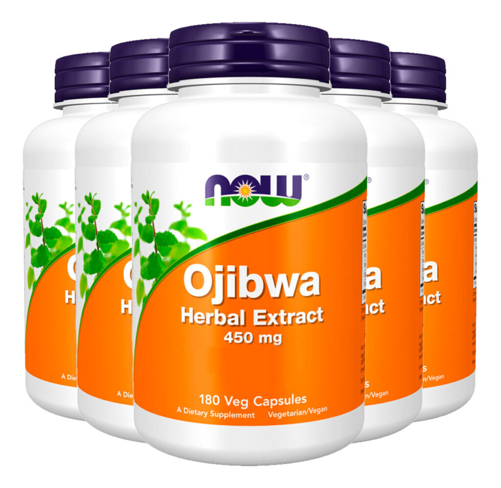 Extrato Ervas Ojibwa 450mg Now Foods 180 Cáps Importado 5un