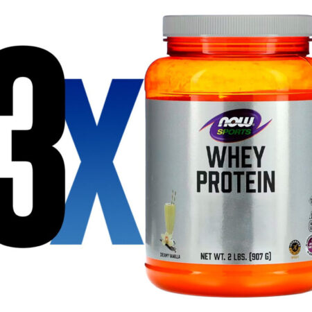 Whey Protein Pó 907g Baunilha Importado 3un Now Foods - Imagem 2
