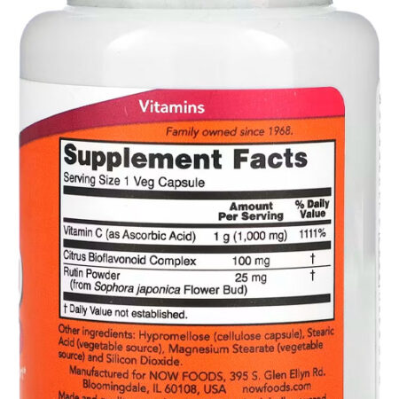 Vitamina C-1000 Now Foods 30 Veg Cápsulas + Porta Cápsulas - Imagem 3