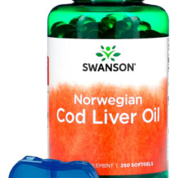 Óleo Fígado Bacalhau 350mg Swanson 250 Soft +porta Cápsulas
