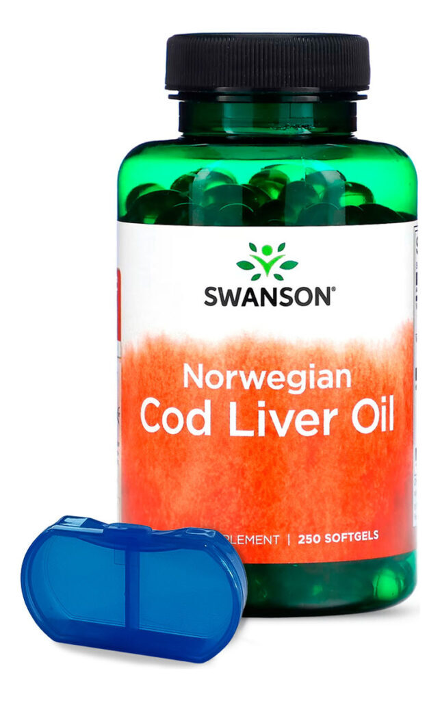 Óleo Fígado Bacalhau 350mg Swanson 250 Soft +porta Cápsulas