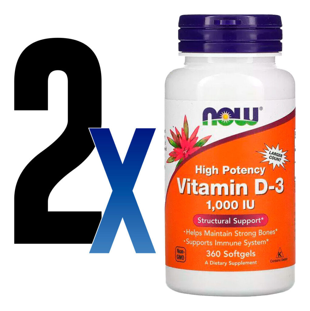 Vitamina D3 1.000ui Now Foods Vit D-3 360 Softgels 2un Sabor Sem Sabor - Imagem 2