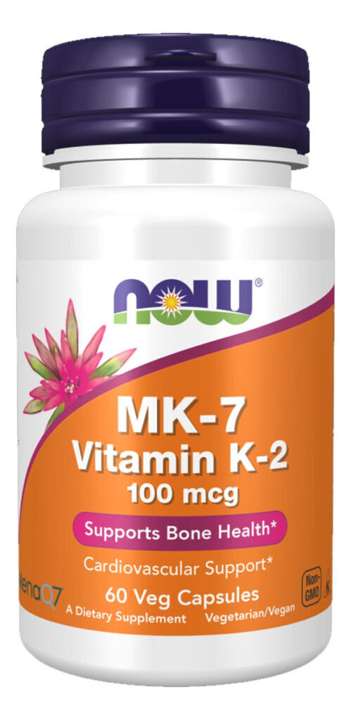 Mk-7 Vitamina K-2 100 Mcg 60 Cápsulas Vegetais Now Foods - Imagem 2