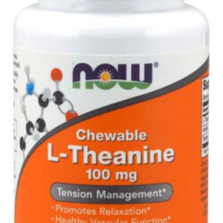 Teanina Now Foods 100mg 90 Mastigaveis C/ Inositol E Taurina Sabor Sem Sabor