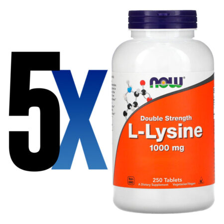 L-lysine Now Foods 1000mg L-lisina 250 Tabs Importado 5un - Imagem 2