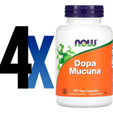 Extrato De Dopa Mucuna Now Foods 180 Veg Cáps Importado 4un - Imagem 2