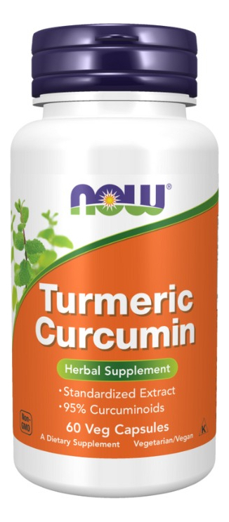 Curcumina Extrato De Curcumina 95% 60 Vegetais Cápsulas Sem Sabor Now Foods - Imagem 3
