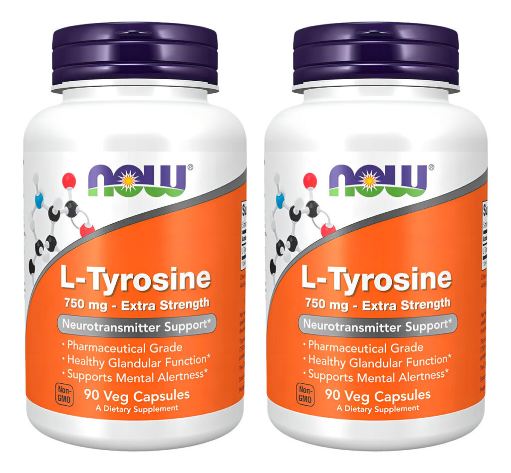 L-tirosina 750mg Now Foods L-tyrosine 90 Veg Caps 2un Sabor Sem Sabor