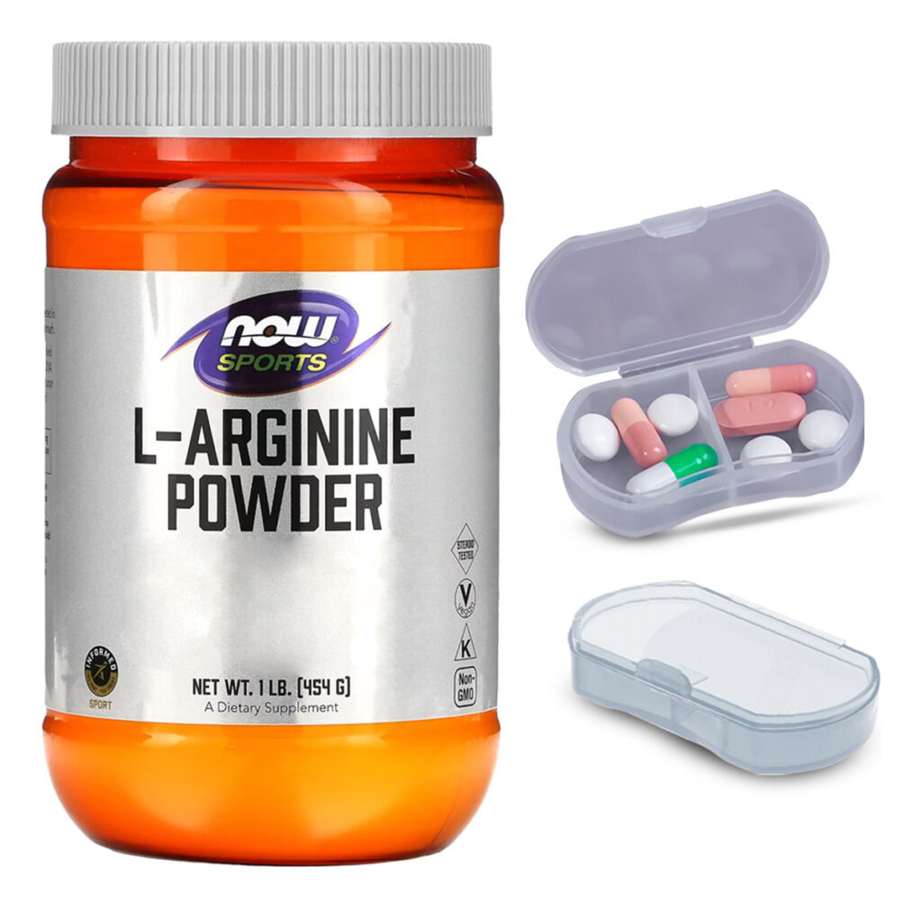 L-arginina Em Pó Now Foods Sports 454g + Porta Cápsulas