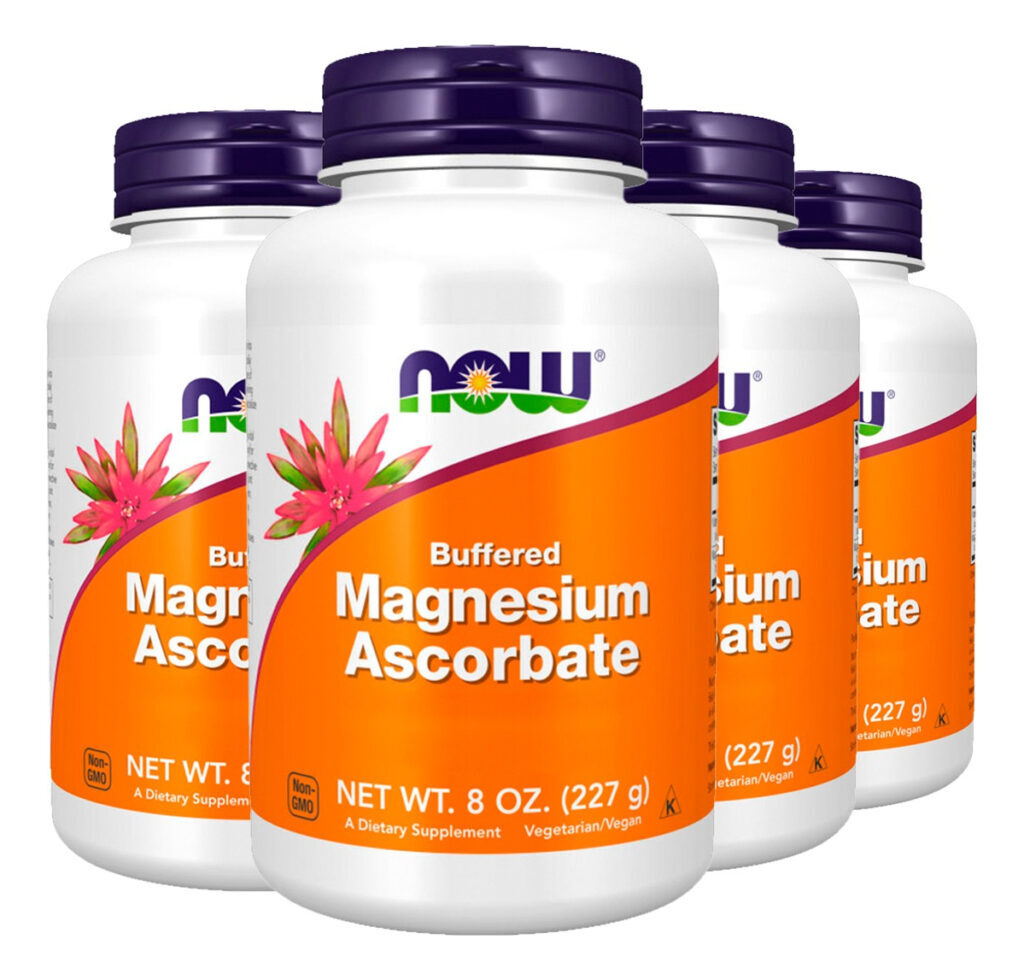 Ascorbato Magnésio Pó + Vit C 227g Importado 4un Now Foods
