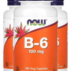 Vitamina B-6 100mg 100 Cáps Importado 3un Now Foods