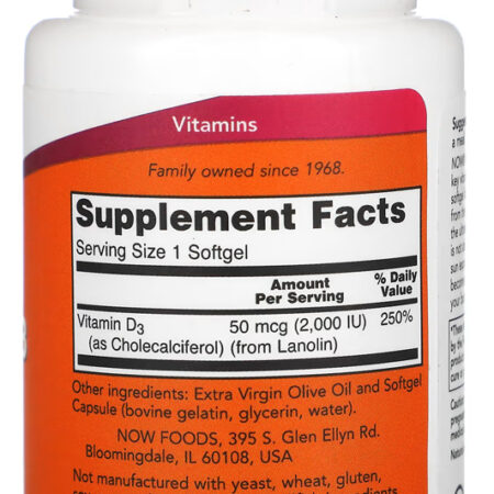 Vitamina D-3 2000iu Now Foods 30 Softgels + Porta Cápsulas - Imagem 2