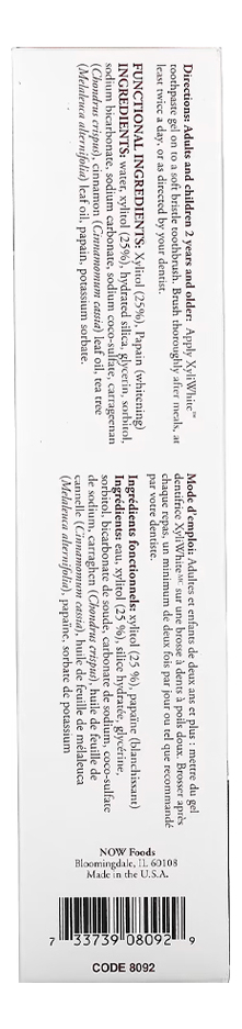 Gel Creme Dental Now Foods Xyliwhite 181g Importado - Imagem 3