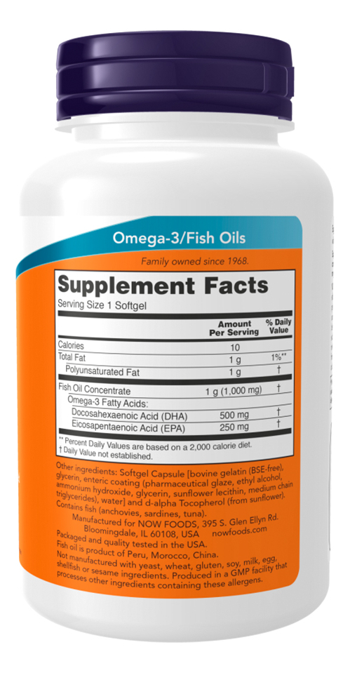 Dha-500 250epa Óleo De Peixe 90soft Importado 4un Now Foods - Imagem 3