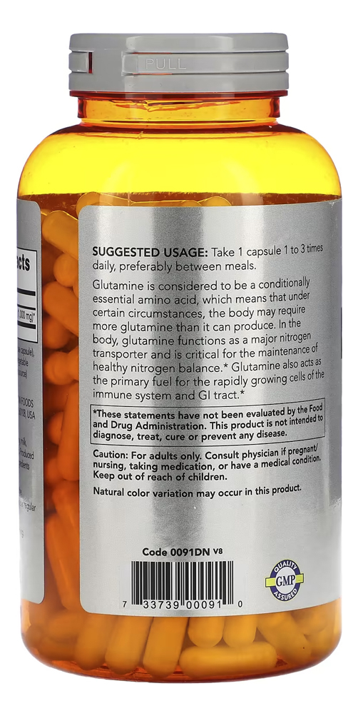 L-glutamina 1000mg Now Foods Sports 240 Caps Importado 5un - Imagem 4