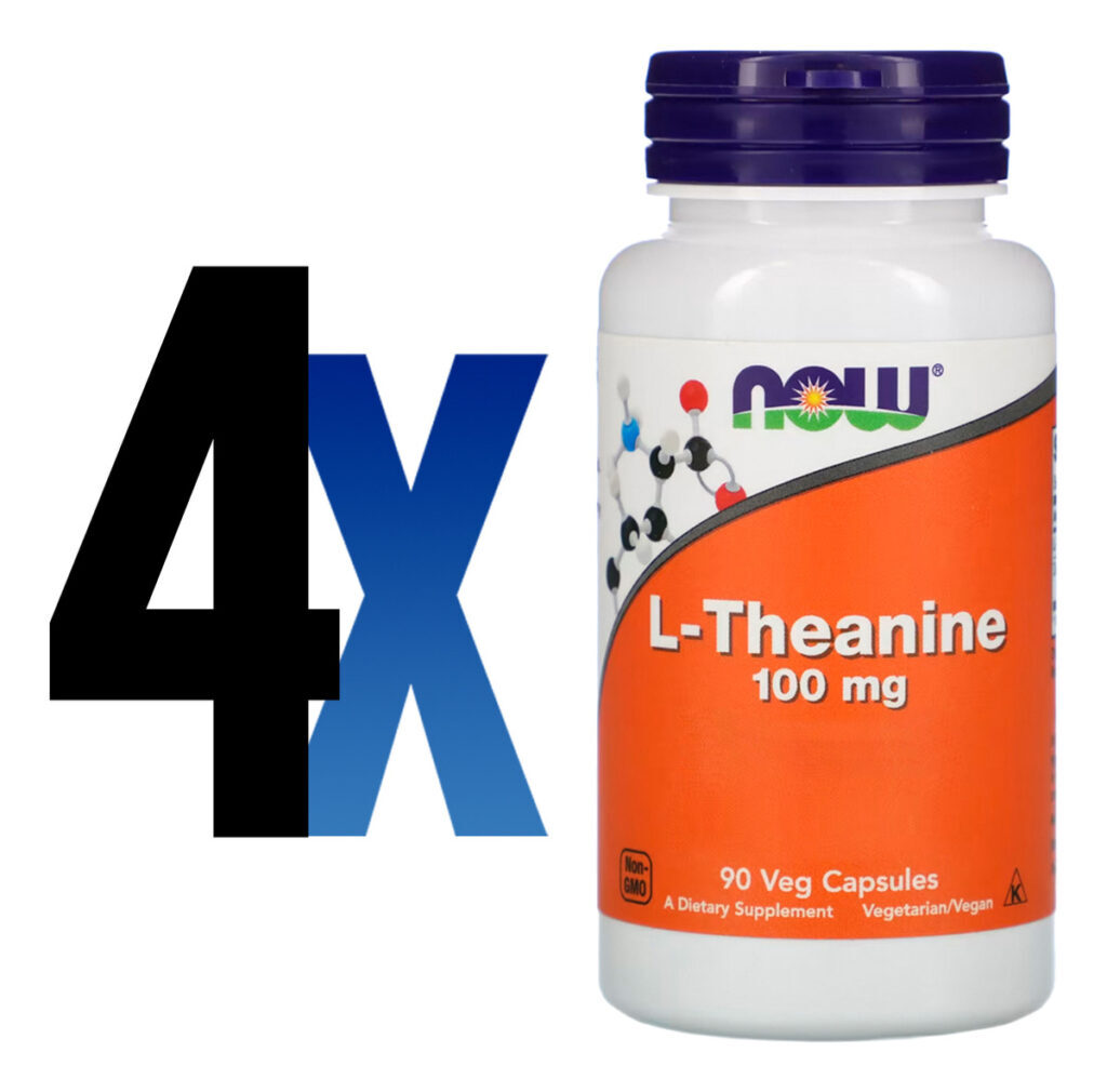 L-theanine Teanina 100mg Now Foods 90 Veg Cáps Importado 4un - Imagem 2