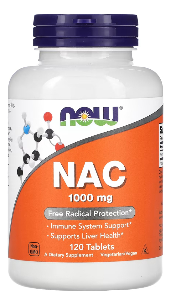 Now Foods Nac N-acetilcisteína 1000mg 120tabs Sabor Nd