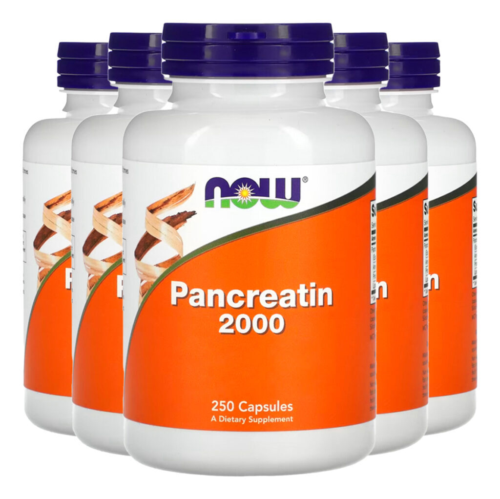 Pancreatina 200mg Now Foods 250veg Cáps Importado 5un