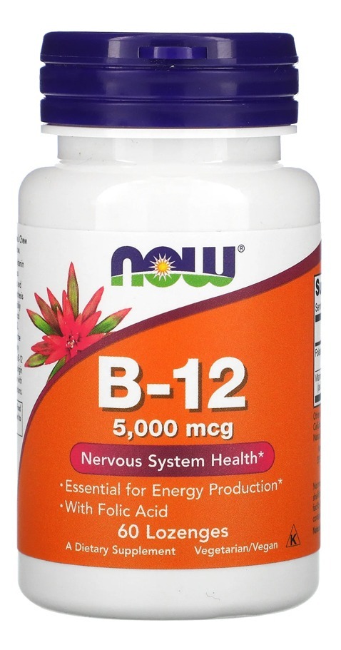 Now Foods Vitamina B12 5000mcg E Ácido Fólico 60past 3un - Imagem 3