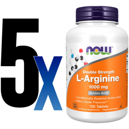 L-arginina 1000mg Now Foods L-arginine 120 Tablets 5un - Imagem 2