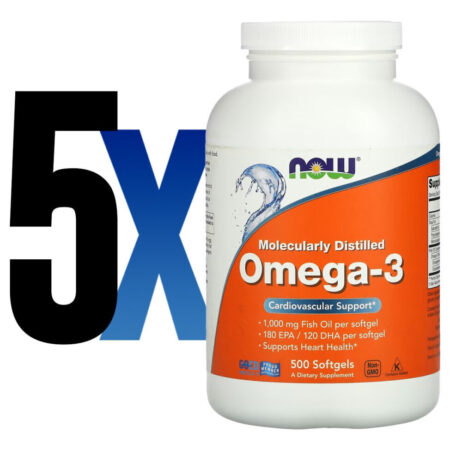 Ômega-3 Molecularmente Destilado 500soft 5un Now Foods - Imagem 2