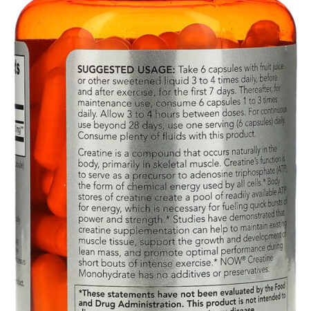 Creatina Monohidratada 750mg 120cáps Importado 5un Now Foods - Imagem 3