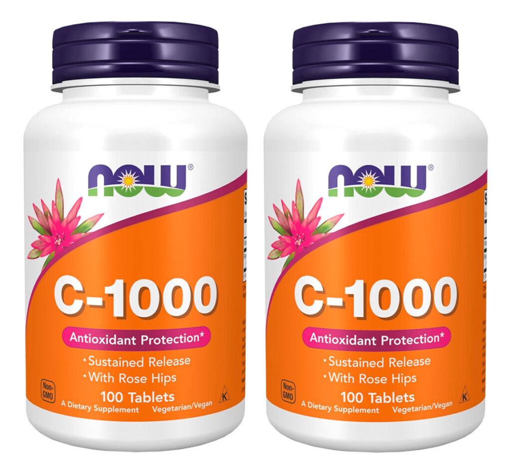 Vitamina C 1000mg Now Foods C-1000 Rosa Mosqueta 100tabs 2un