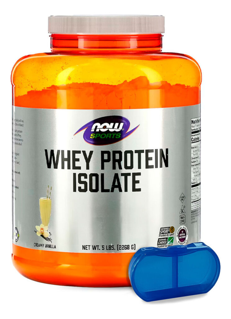 Whey Protein Isolado Now 2268g Baunilha + Porta Cápsulas