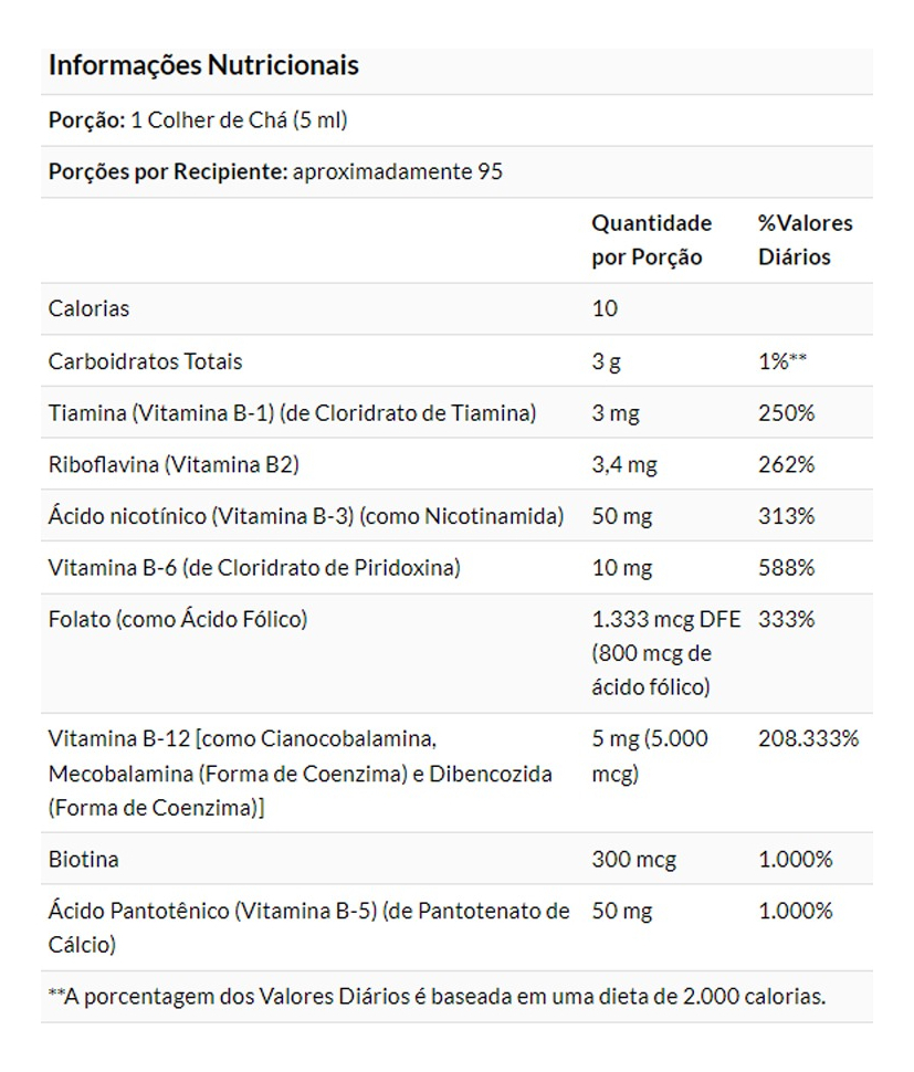 Ultra B-12 Vitamina Complexo B 473ml Importado 3un Now Foods - Imagem 4