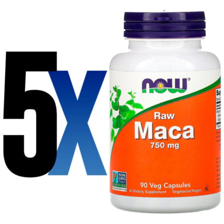 Raw Maca Peruana 750mg 90 Cápsulas Importado 5un Now Foods - Imagem 2