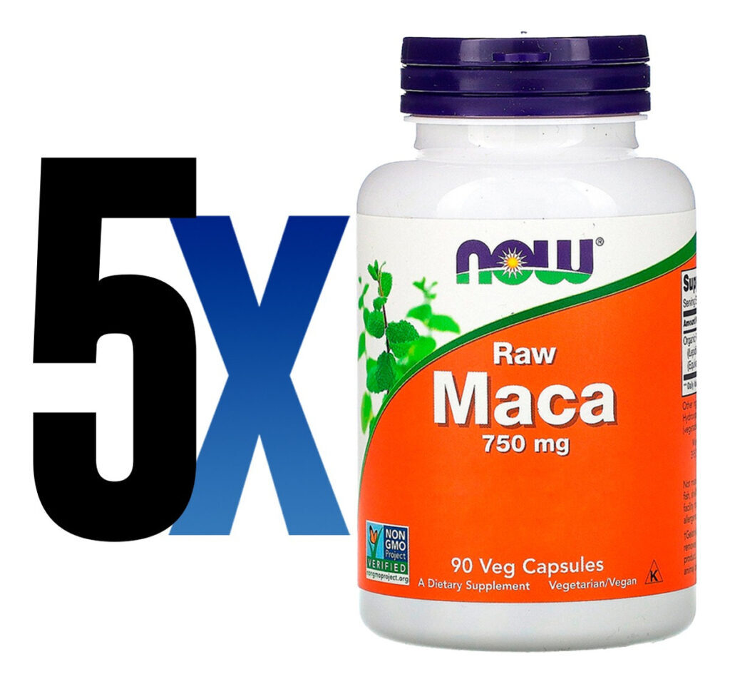 Raw Maca Peruana 750mg 90 Cápsulas Importado 5un Now Foods - Imagem 2