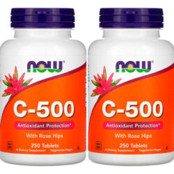 Vitamina C 500mg E Rosa Mosqueta Now Foods 250tabls 2un