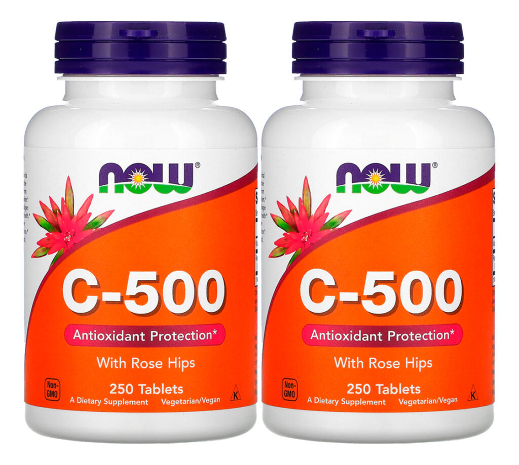 Vitamina C 500mg E Rosa Mosqueta Now Foods 250tabls 2un