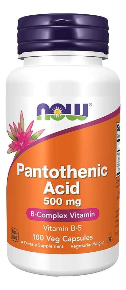 Ácido Pantotênico 500mg Now Foods Complexo B 100cap 2un Sabor Sem Sabor - Imagem 2