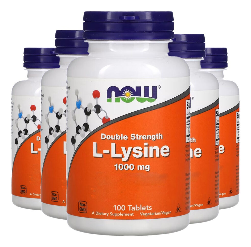 L Lisina Dupla Força 1000mg 100 Tab Importado 5un Now Foods