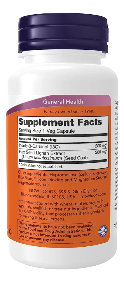 Indole-3-carbinol Now Foods I3c 200mg 60cáp + Porta Cápsulas - Imagem 2