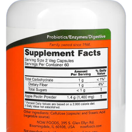 Pectina De Maçã 700mg 120 Cáps Importado 4un Now Foods - Imagem 4