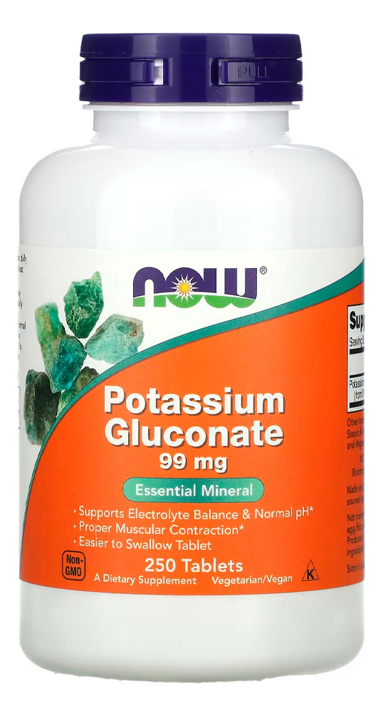 Gluconato Potássio 99mg Now Foods 250 Tabs Importado