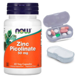 Picolinato De Zinco 50mg Now Foods 60 Cáps + Porta Cápsulas
