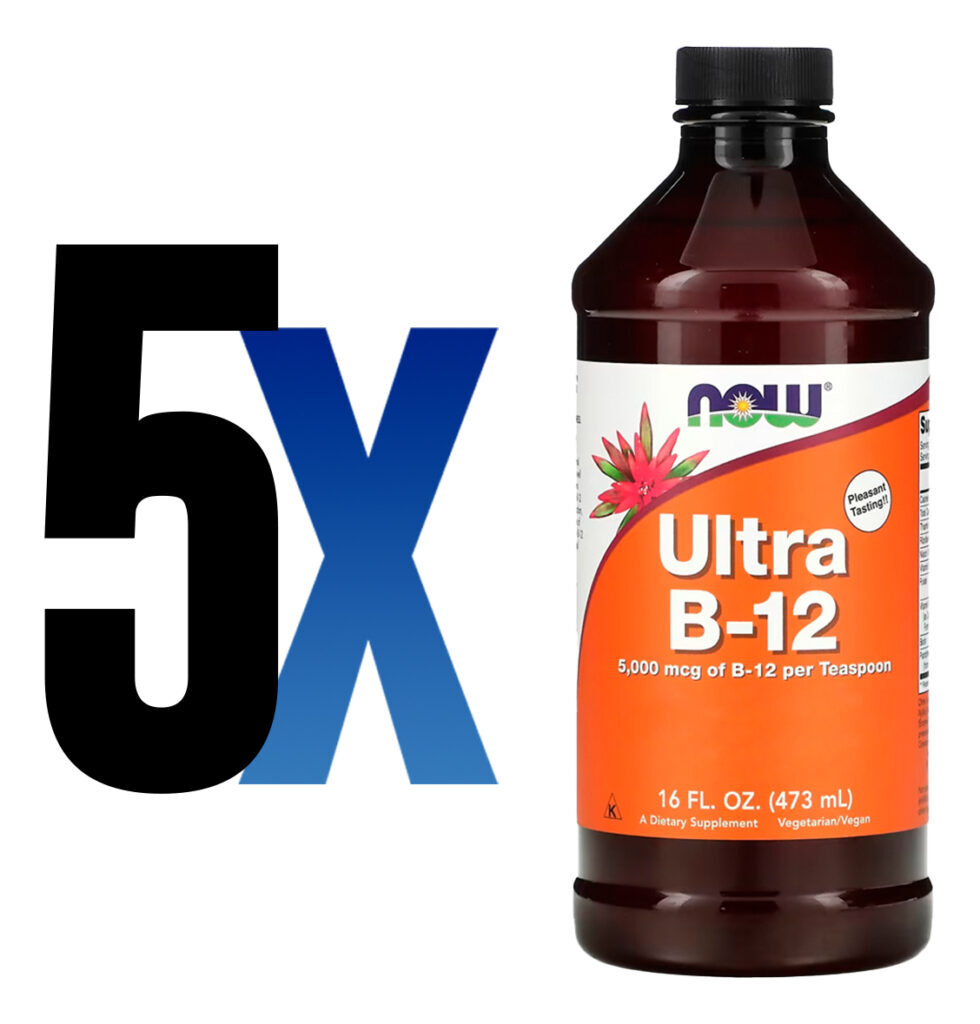 Ultra B-12 Vitamina Complexo B 473ml Importado 5un Now Foods - Imagem 2
