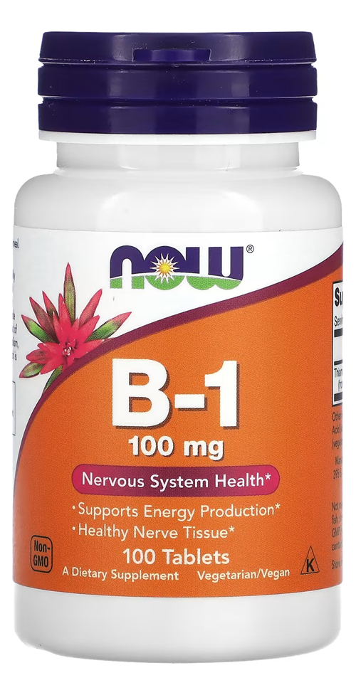 Now Foods Vitamina B-1 100mg 100tabs Distribuidor Autorizado