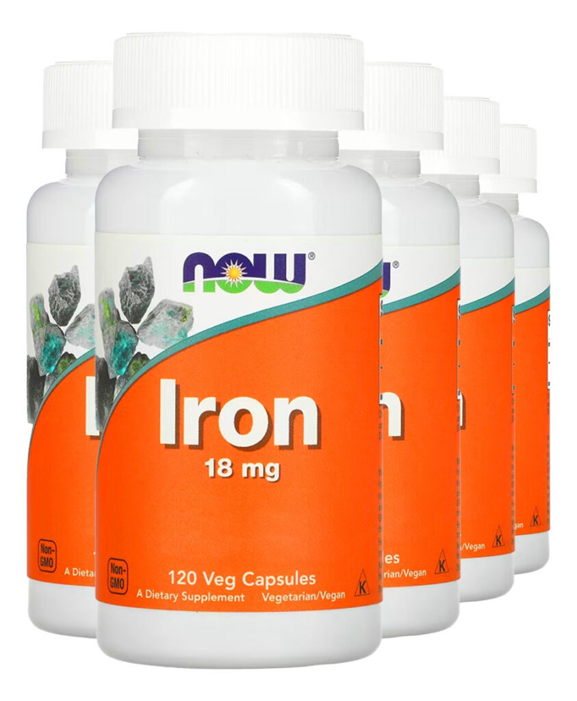 Ferro Bisglicinato 18 Mg 120veg Cáps Importado 5un Now Foods