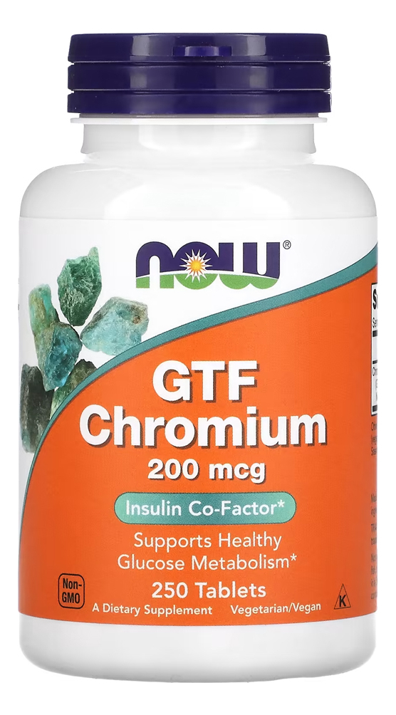 Cromo Gtf 200mcg Forma Ativa Now Foods 250tabs Importado