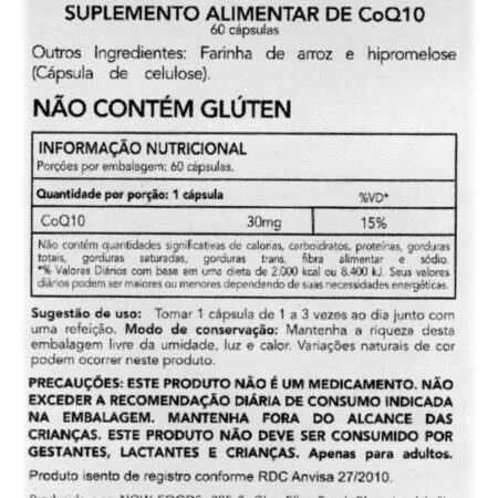 Coenzima Coq Q10 Now 30 Mg 60 Cáps Importado - Imagem 6