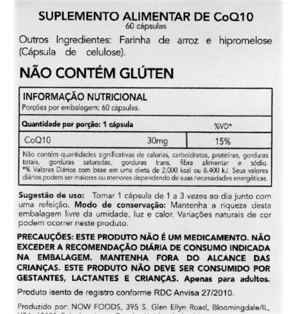 Coenzima Coq Q10 Now 30 Mg 60 Cáps Importado - Imagem 6